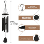 Load image into Gallery viewer, FSVGYY Wind-Chimes-Outdoor-Large-Decor, Deep Tone Soothing Melodic Tones Windchimes, Wind Chimes for Outside, Memorial Wind Chime Best Gift for Mom Women Grandma Neighbors(32" Black)
