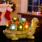 Load image into Gallery viewer, Nacome Garden Outdoor Statues Turtle with Succulent and 7 LED Lights - Lawn Decor Tortoise Statue for Patio, Balcony, Yard Ornament - Unique Housewarming Gifts