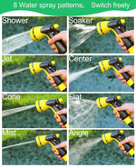 Load image into Gallery viewer, Garden Hose with Reel 50ft Expandable Water Hose with 8 Pattern Nozzle, Fits 1/2" & 3/4" Threaded Faucets,Lightweight & Flexible for Garden,Car Wash,Pet Bath,Patio Cleaning,Durable Anti-Leak Design