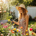 Load image into Gallery viewer, Garden Hose with Reel 50ft Expandable Water Hose with 8 Pattern Nozzle, Fits 1/2" & 3/4" Threaded Faucets,Lightweight & Flexible for Garden,Car Wash,Pet Bath,Patio Cleaning,Durable Anti-Leak Design