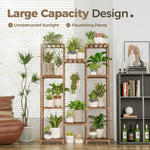 Load image into Gallery viewer, Bamworld Plant Stand Indoor Outdoor Tall Plant Shelf for Multiple Plants Pots Wood Flower Stand Large Flower Holder for Living Room, Patio, Balcony, Garden Decor, Brown