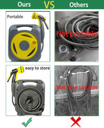 Load image into Gallery viewer, Garden Hose with Reel 50ft Expandable Water Hose with 8 Pattern Nozzle, Fits 1/2&quot; &amp; 3/4&quot; Threaded Faucets,Lightweight &amp; Flexible for Garden,Car Wash,Pet Bath,Patio Cleaning,Durable Anti-Leak Design
