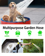 Load image into Gallery viewer, Garden Hose with Reel 50ft Expandable Water Hose with 8 Pattern Nozzle, Fits 1/2&quot; &amp; 3/4&quot; Threaded Faucets,Lightweight &amp; Flexible for Garden,Car Wash,Pet Bath,Patio Cleaning,Durable Anti-Leak Design

