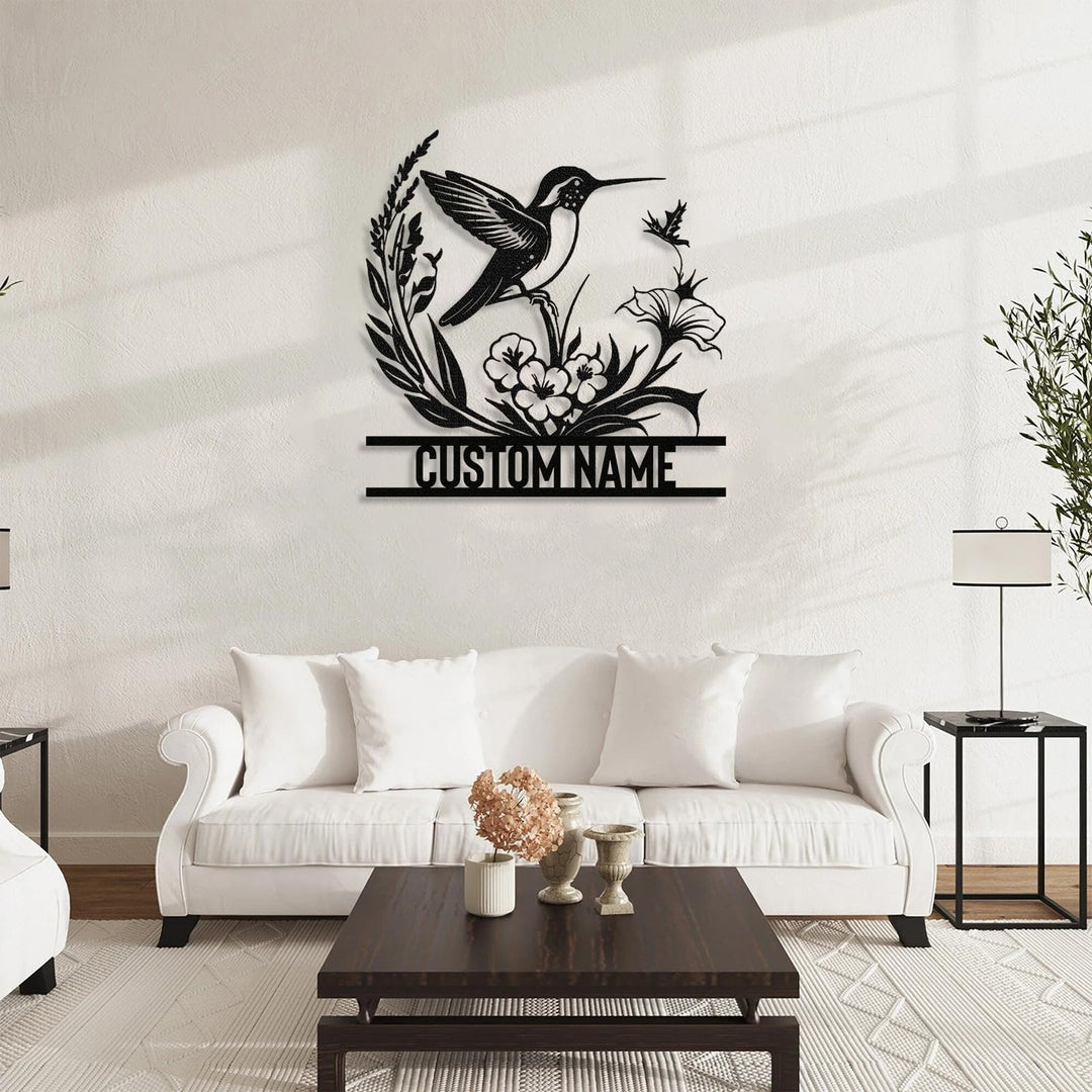 Personalized Metal Signs | Bird Metal Wall Art | Metal Name Sign Birds Welcome Plaque | Custom Garden Sign Yard Signs | Personalized Wedding Gifts | Housewarming Decor Indoor Outdoor